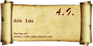 Alb Ida névjegykártya